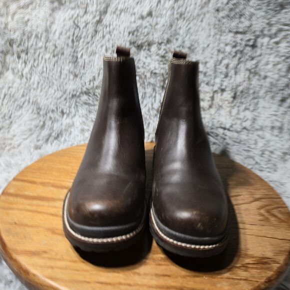 LL Bean Chelsea Ankle Boots Womens Size 7M Classic Brown Leather Brazil Made - Picture 5 of 9